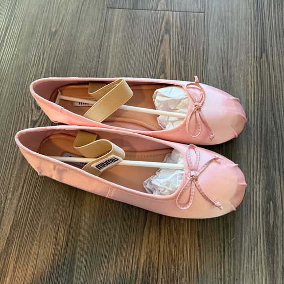 Pink Satin Ballet Flats - Picture 2 of 4
